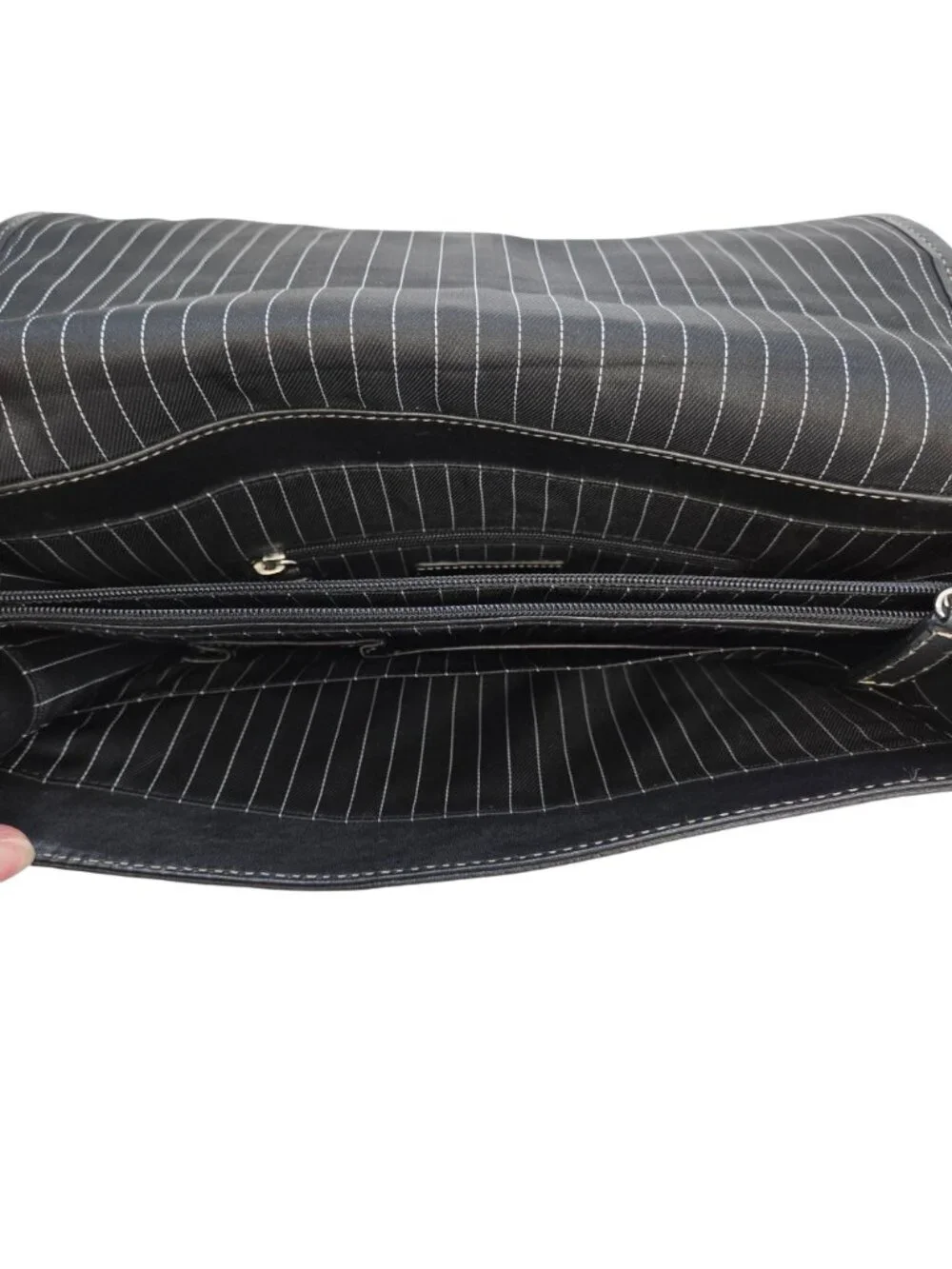 Brooks Brothers Pebble Leather Laptop Messenger Bag